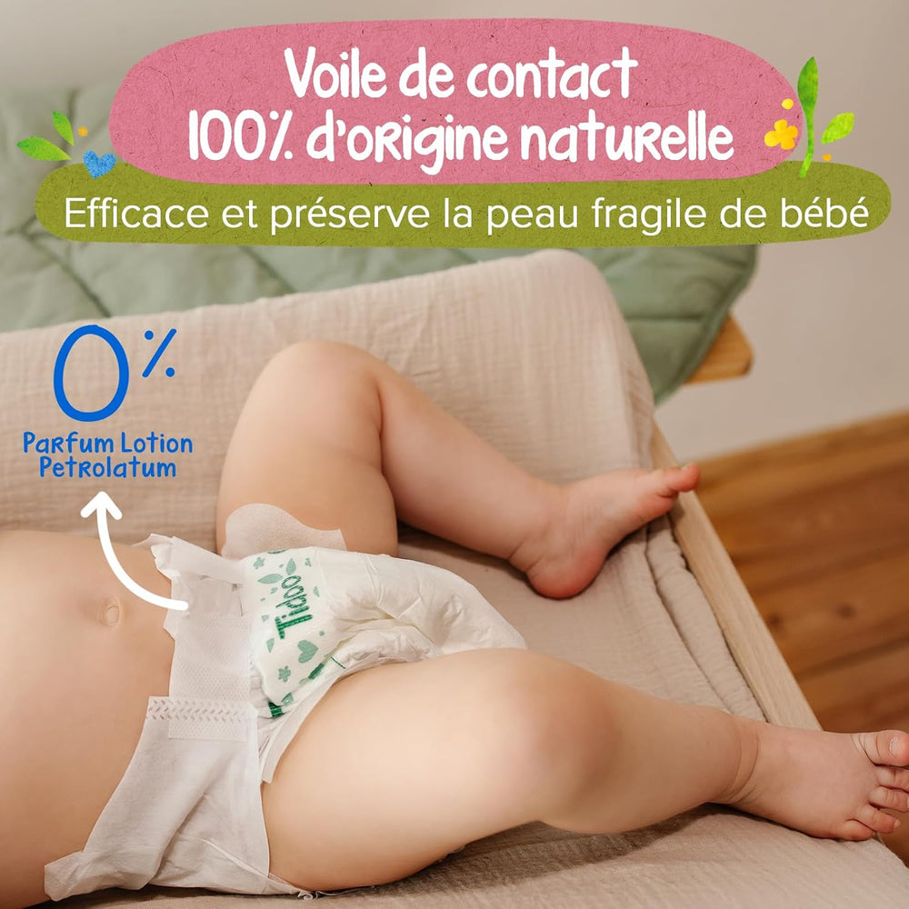 - Ökologische Diadeln, Größe 2 (3-6 kg) – natürlicher Ursprung, ohne Schadstoffe – 12 Stunden trocken, extrem saugfähig – hermestellung we Francji – 150 Einwegdiadeln – Opakowanie 1 miesiąc