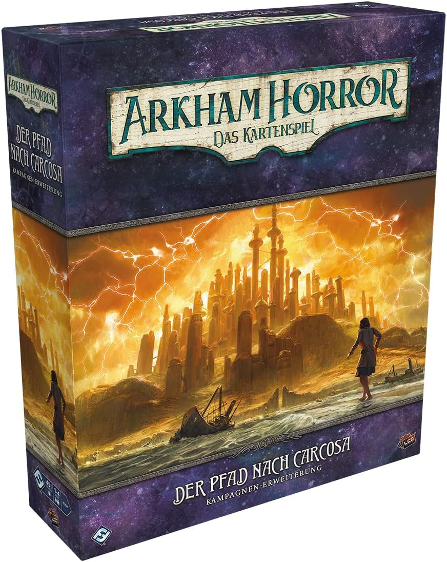 Gry o lotach fantasy, Horror w Arkham: LCG, Gra podstawowa, Gra ekspercka, Gra karciana, 1–4 graczy, Wiek 14+, 45+ minut, Niemiecki, Wielokolorowy, Kolorowy
