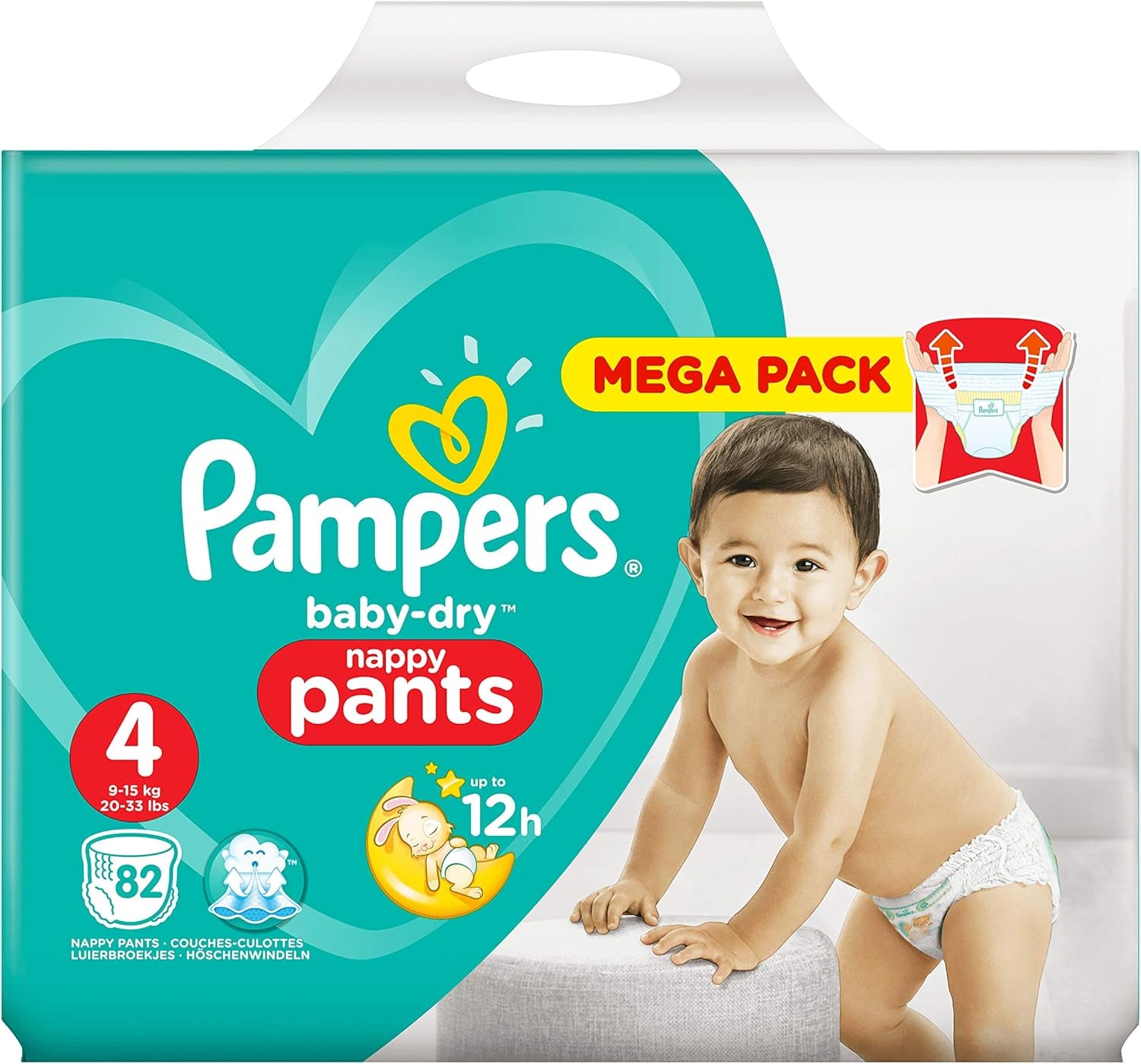 Pieluszki Pampers 81657566 Spodnie Baby-Dry, białe