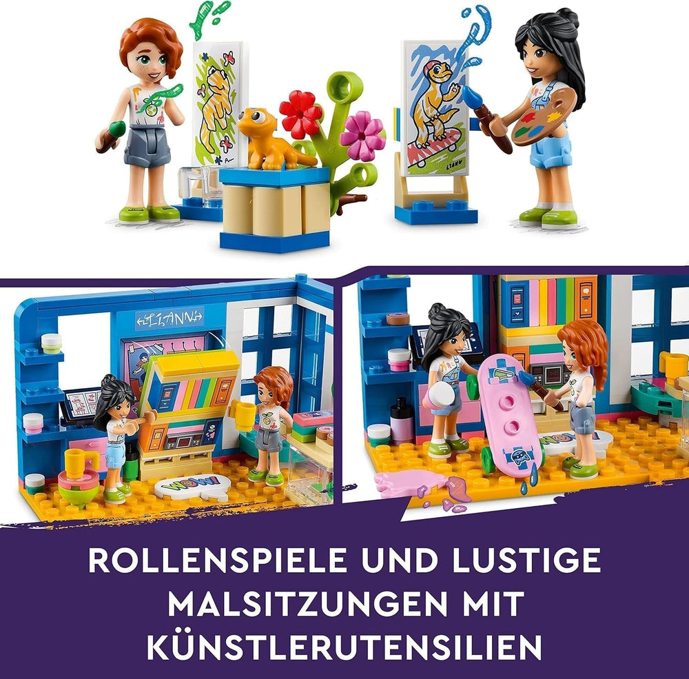 LEGO 41739 Friends Pokój Liann, minizabawka z motywem artystycznym, mały prezent kolekcjonerski z Liann, minilaleczkami Jesień i zwierzaki Zestawy do budowania z serii 2023 Besuche w sklepie LEGO