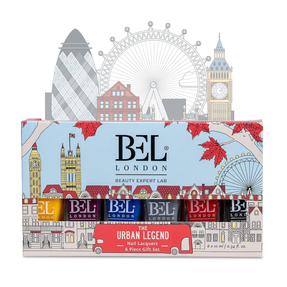 Bel London Urban Legend - Set de ojă cu uscare rapidă - Set de ojă non-toxice, ecologice și normale, fără lumină UV, pentru o manichiură perfectă acasă, 6 culori