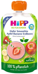 Hipp BIO Smoothie z jabłkami, brzoskwiniami, bananami i napojem owsianym, 120 ml, opak. 6 szt. (6 x 120 ml) Matka i Dziecko Naty Shop 6 x 120 ml Banany, truskawki