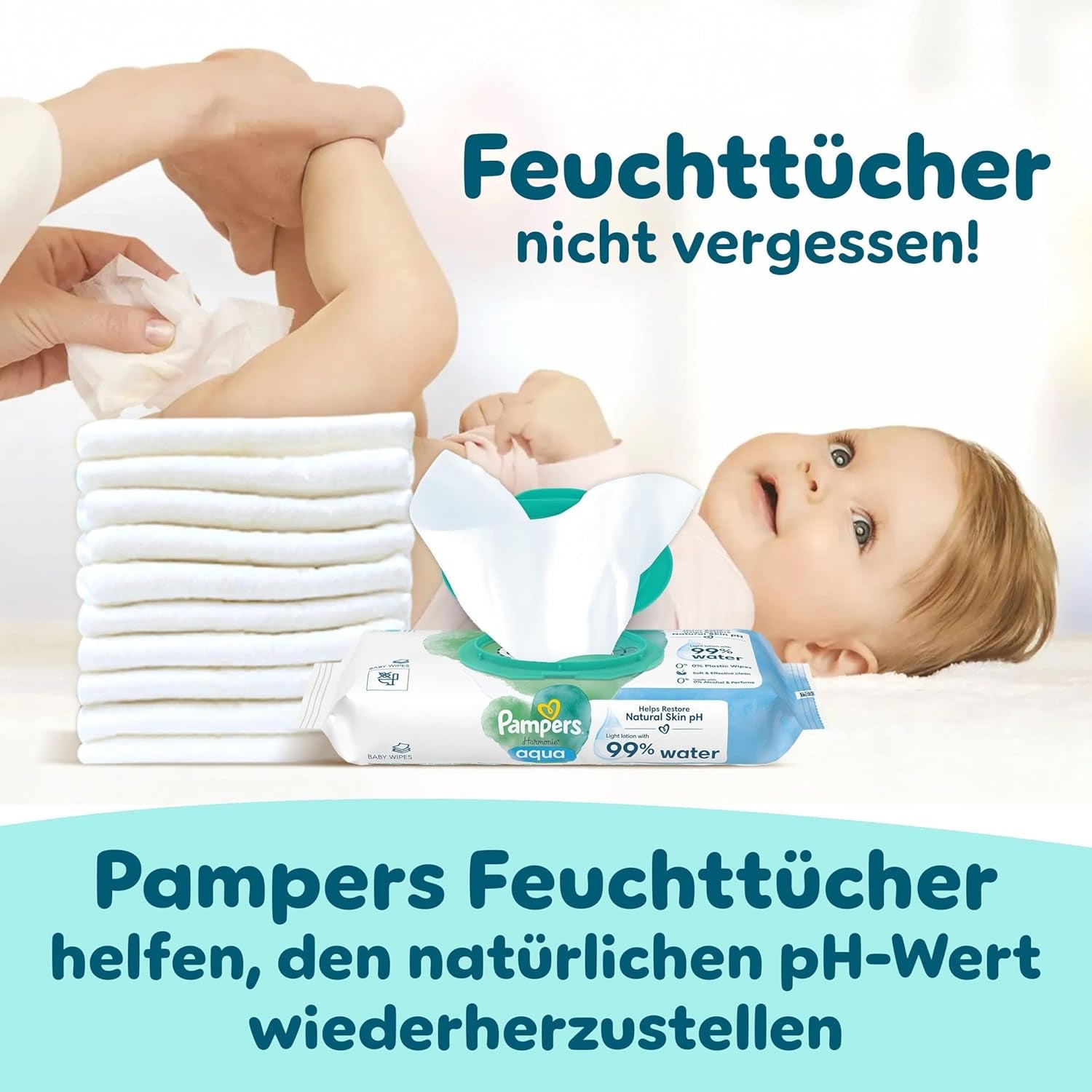 Pampers Premium Protection Pants Größe 6, 78 Windeln, 13kg-19kg, Mit 360° Fitform, 2x breiteren Bundchen als vorher für Komfort & Schutz + 10 Stück Pampers Aqua Baby-Weuchttücher entalten