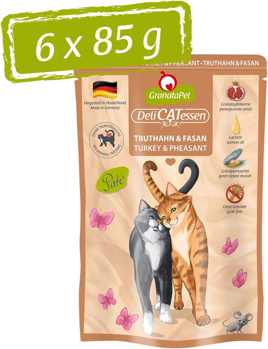 Granatapet Delicatessen Chicken PUR, hrană umedă pentru pisici, hrană fără cereale & fără zahăr adăugat, hrană pentru pisici cu conținut ridicat de carne & uleiuri de înaltă calitate, 6 X 400 G