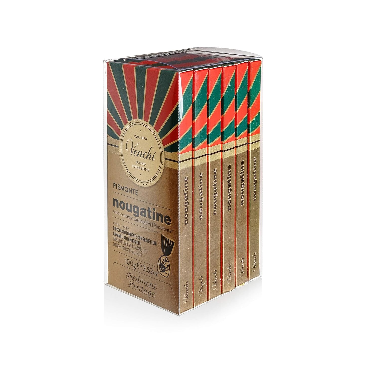 Czekolada mleczna Venchi z całymi orzechami laskowymi ChOG Piemont, 100g - bezglutenowa