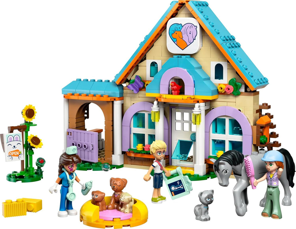 LEGO Friends Gabinet weterynaryjny dla koni i zwierząt domowych, zestaw do budowania i zabawy do pomysłowej zabawy w odgrywanie ról z 3 minifigurkami i 5 figurkami zwierząt, pomysł na prezent dla dziewczynek w wieku 7 lat 42651 Zestawy do budowania Besuche den LEGO-Store