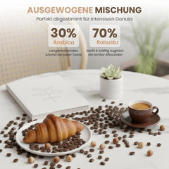 Cafferato Caffè Gran Crema – 1 kg boabe de cafea | Espresso italian | Aciditate scăzută, cu note de nucă și ciocolată | Boabe întregi pentru espresso și specialități de cafea | Cu supapă de aromă