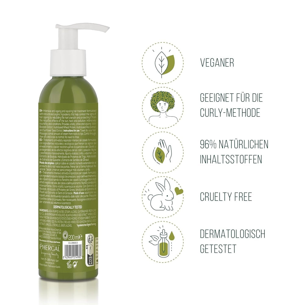 Natural Tint CC Cream. Mască de păr No Rinse. Pentru păr uscat și deteriorat. Repară și hidratează. 96% ingrediente naturale. 200ml Masca de par Naty Shop