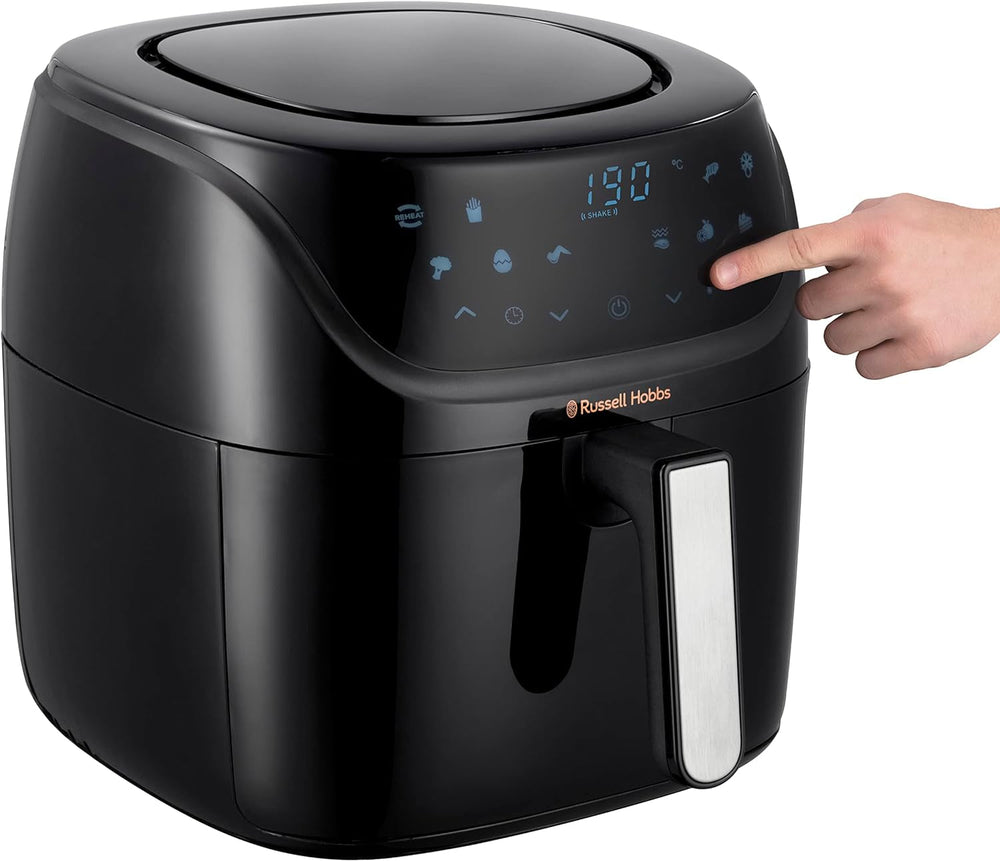 Russell Hobbs Heißluftfritteuse XXL 8L Rapid Airfryer [Kompaktes Gehäuse,7 Kochfunktionen,10 Programme] Satisfry (Spülmaschinenfest, Max 220°C, Fritteuse Ohne Öl, Grillen, Backen, Braten) 27170-56 Naty Shop