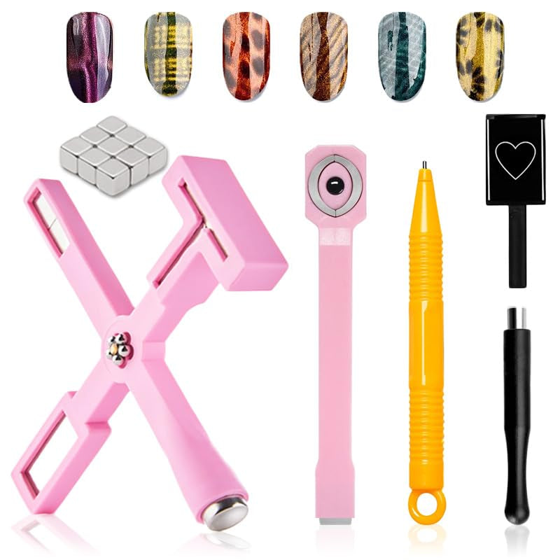 14 Stück Nail Art Werkzeug Magnetstift DIY Magic 3D Magnet Stick Set Verwendung Mit Cat Eye Gel Pulver Oder Nagellack - Magnetische Stift Katze Eye Pen Für Ideal Katzenaugen Magische Effekt