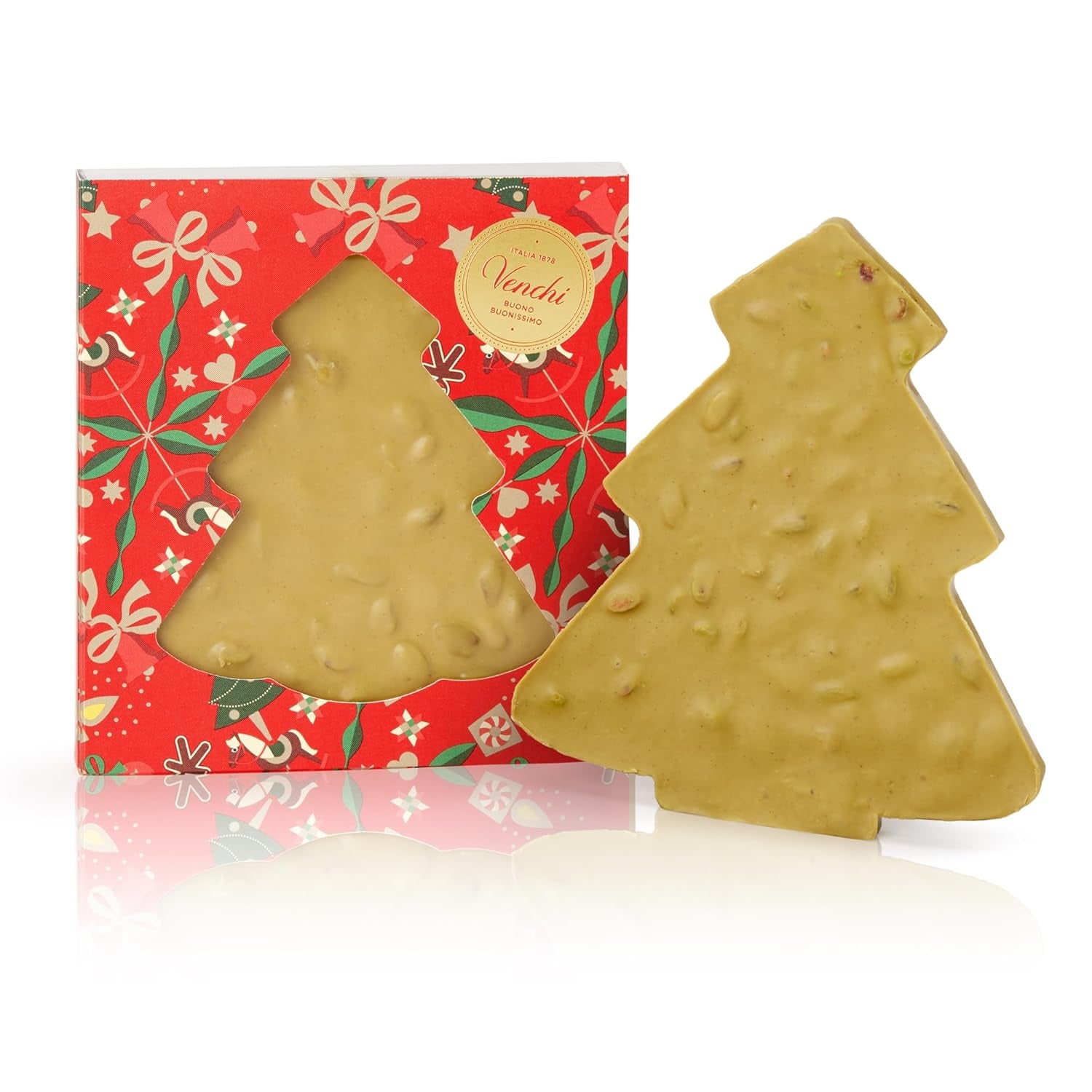 Venchi, Brutto&Buono, ręcznie robiona tabliczka mlecznej czekolady w kształcie jodły „Piedmont Forest Hazelnut”, 200g, bezglutenowa, limitowana edycja kolekcji świątecznej, pomysł na prezent