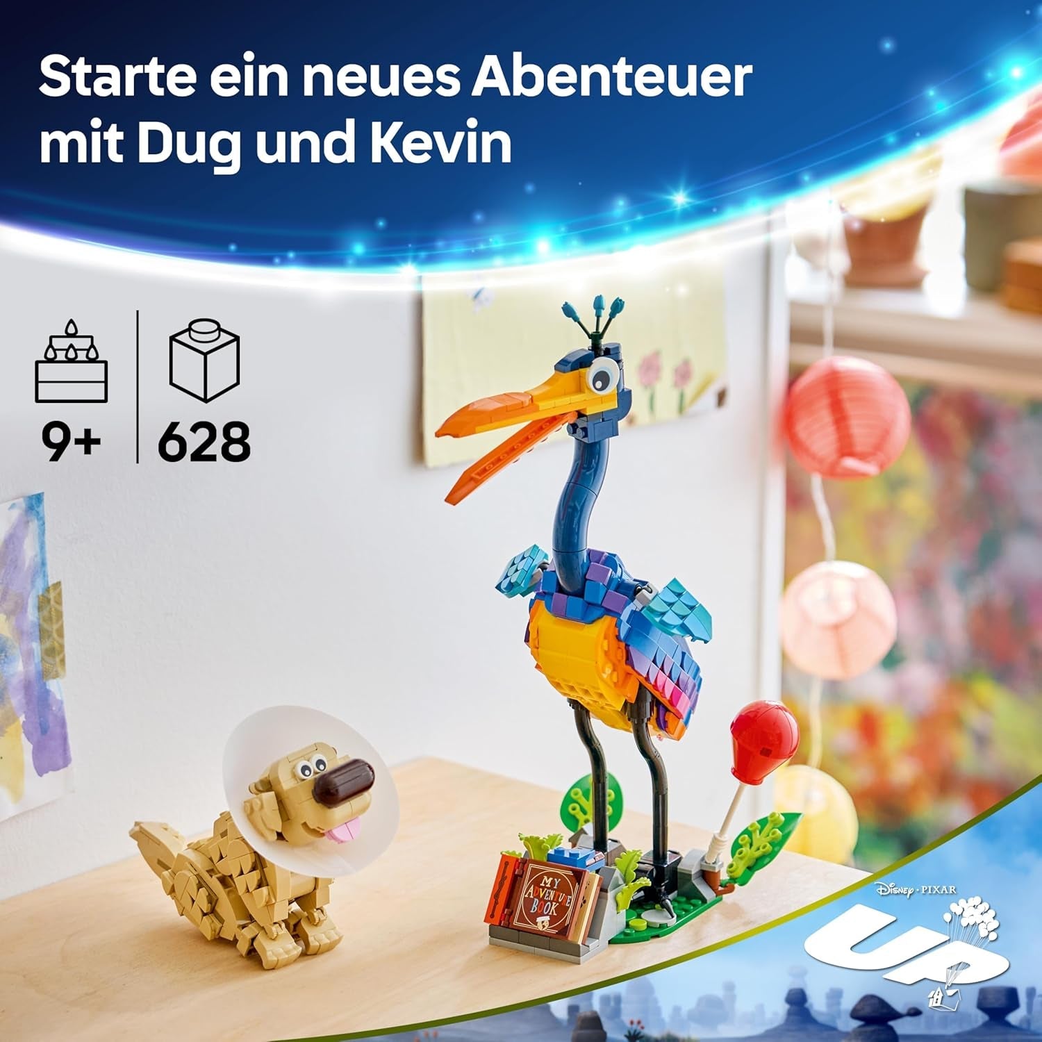 LEGO ǀ Disney and Pixar Kevin und Dug - Spielzeug Golden Retriever Hund & exotischer Vogel - DIY Deko fürs Kinderzimmer - Geburtstagsgeschenk für Mädchen ab 9 Jahren & Fans des Films Oben - 43290