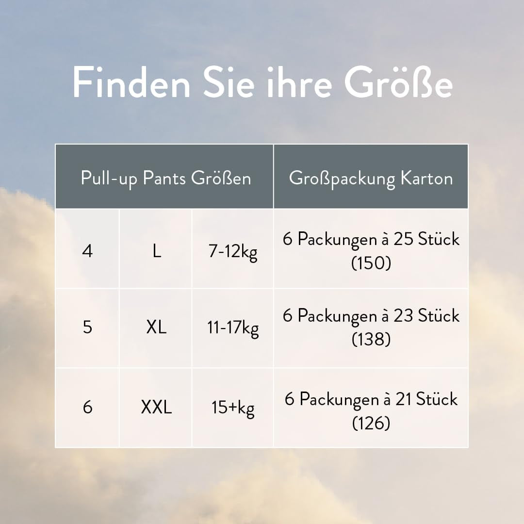 Pieluszki push-up rozmiar 4 L (7-12 kg) - 1 worek po 25 sztuk - Nie zawiera substancji szkodliwych, ekologiczne, ultrapłaskie, do stosowania na noc - Wyprodukowano w Danii