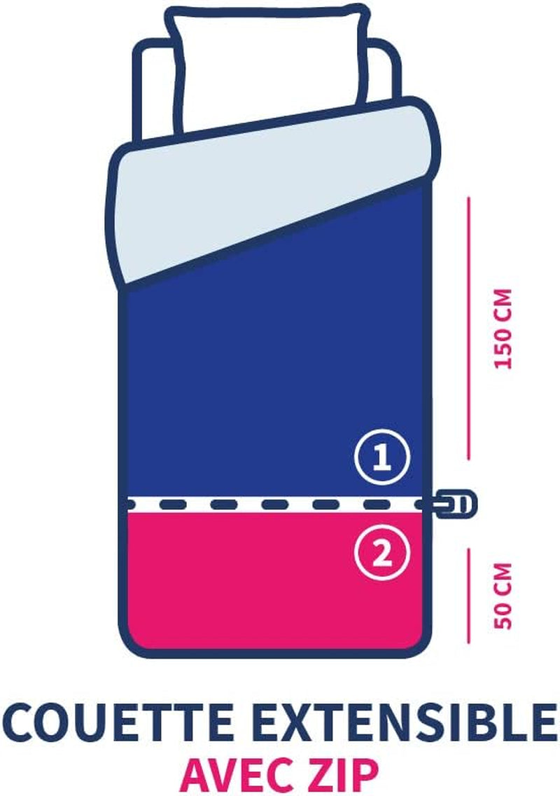 Kołderka dla dzieci Bleu Câlin 140X(150+50) Cm Specjalna do łóżeczek dziecięcych, kołdra hartowana z możliwością poszerzenia do 140X200 Cm, można prać w 95°, biała Kołdry i kołdry Naty Shop