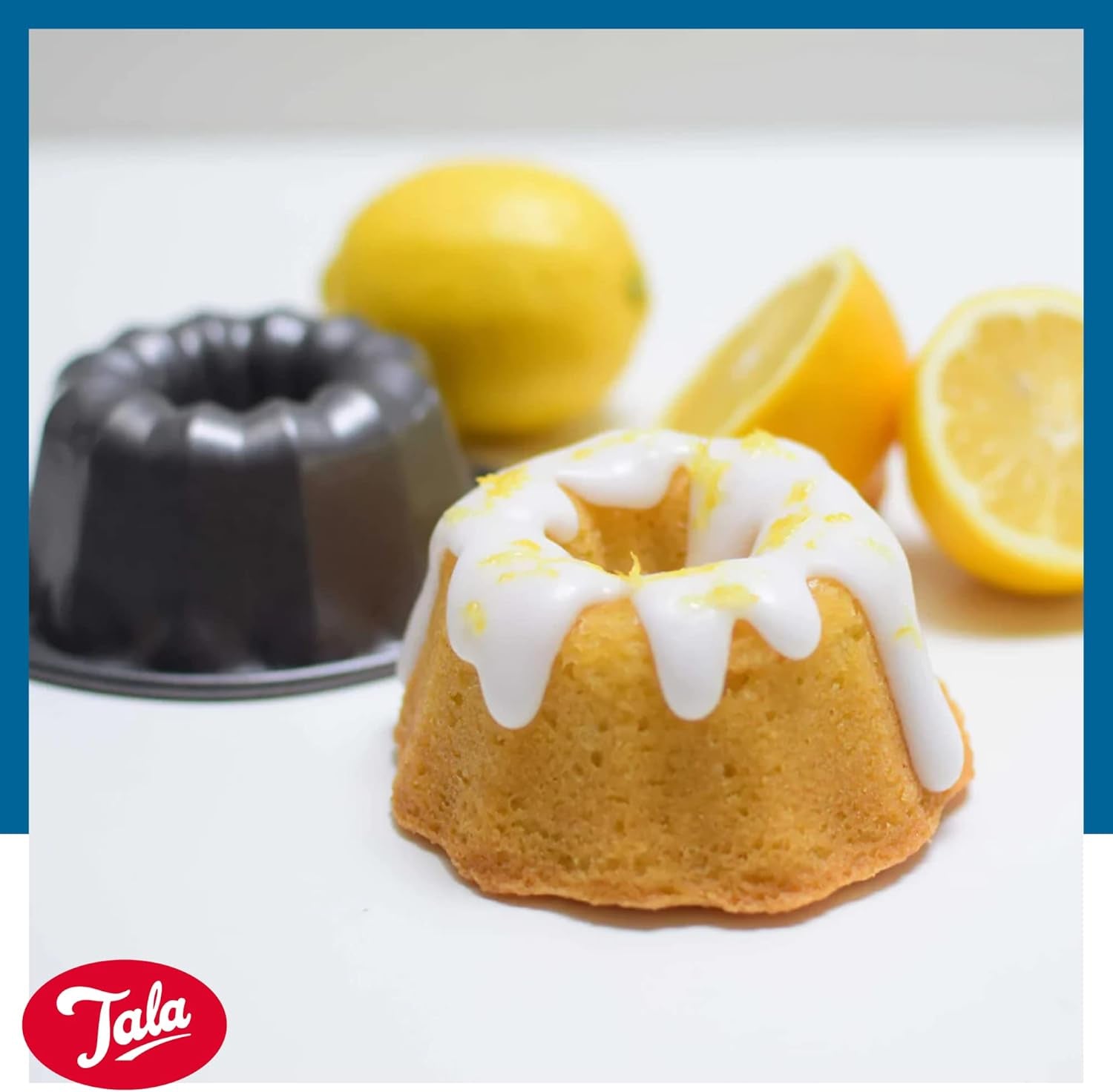 Tala Mini-Kuchenformen, Dekorativ, Antihaftend, Gugelhupf-Form, Gleichmäßige Hitzverteilung, Gerillte Form, Karbonstahl, Breite, Flache Griffe, Spülmaschinen Und Gefrierschrankfest, 2 Stück Formy i blachy do pieczenia Naty Shop