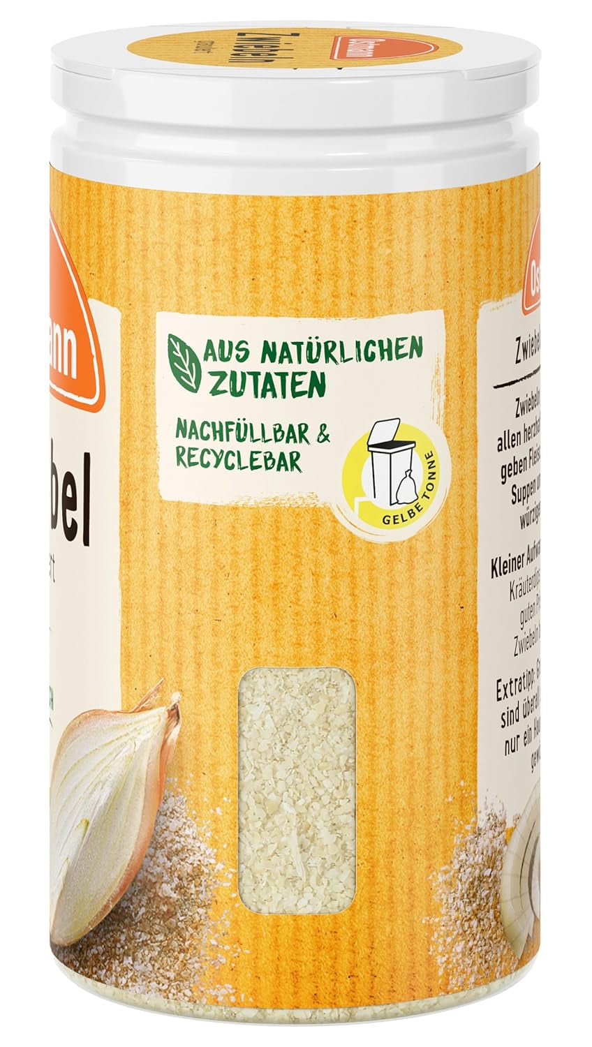 Ostmann Gewürze - Granulat Zwiebeln | Zwiebelpulver zum Würzen herzhafter Gerichte | 40 g w dawce recyklingowej