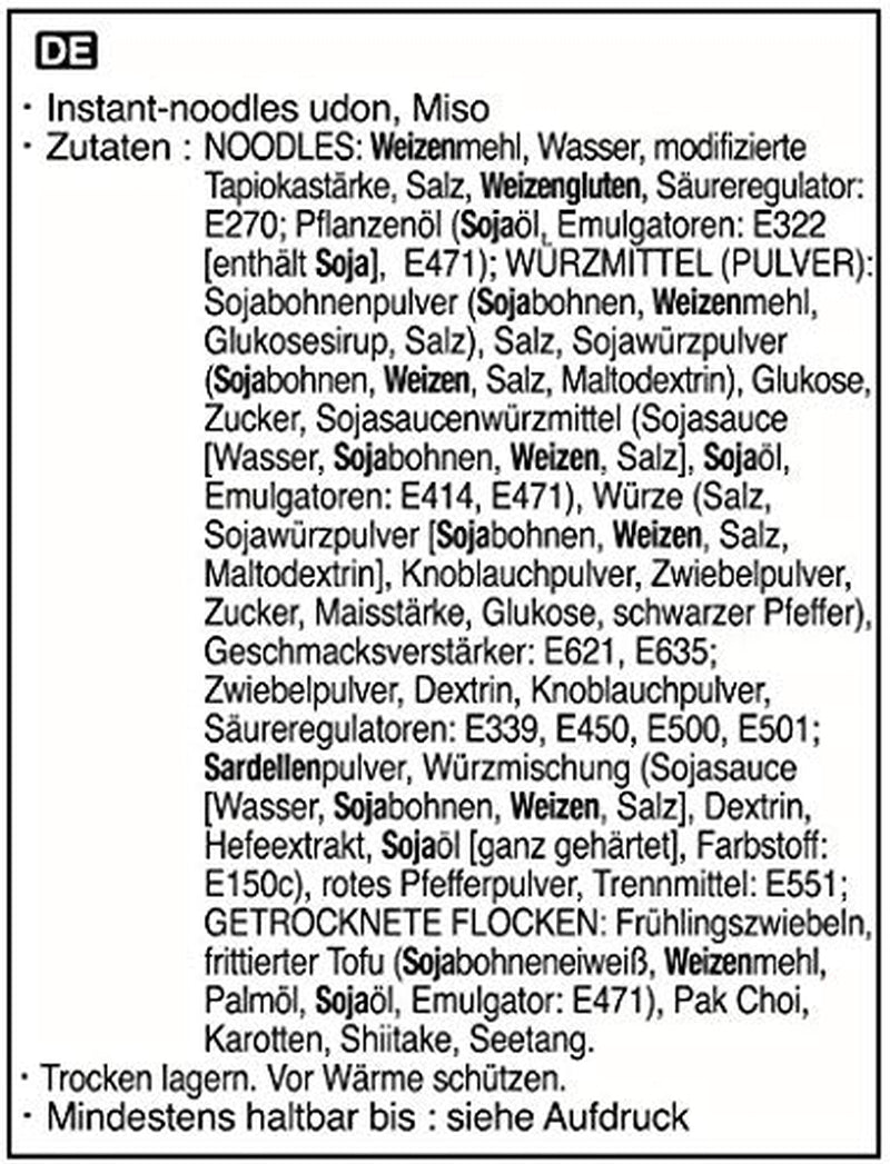 Makaron błyskawiczny Allgroo Udon - Miso, zupa Udon, pikantny, aromatyczny, szybki w przygotowaniu - zawiera 3 porcje - 1 x 690 g