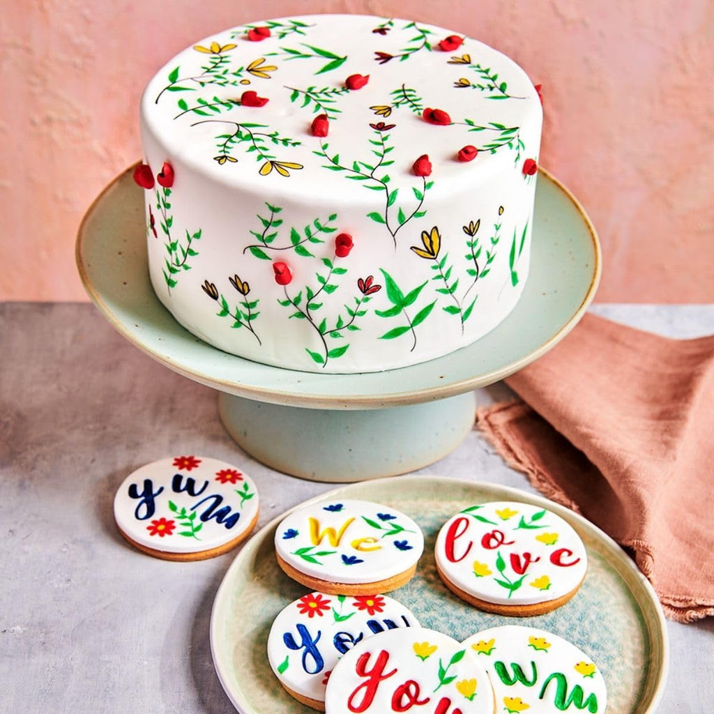 Funcakes Food Pen Gold: Pixuri colorante alimentare, vârf flexibil pentru linii groase și subțiri, pix comestibil pentru fursecuri, prăjituri, fondant și multe altele, ideal pentru personalizare, certificat Halal