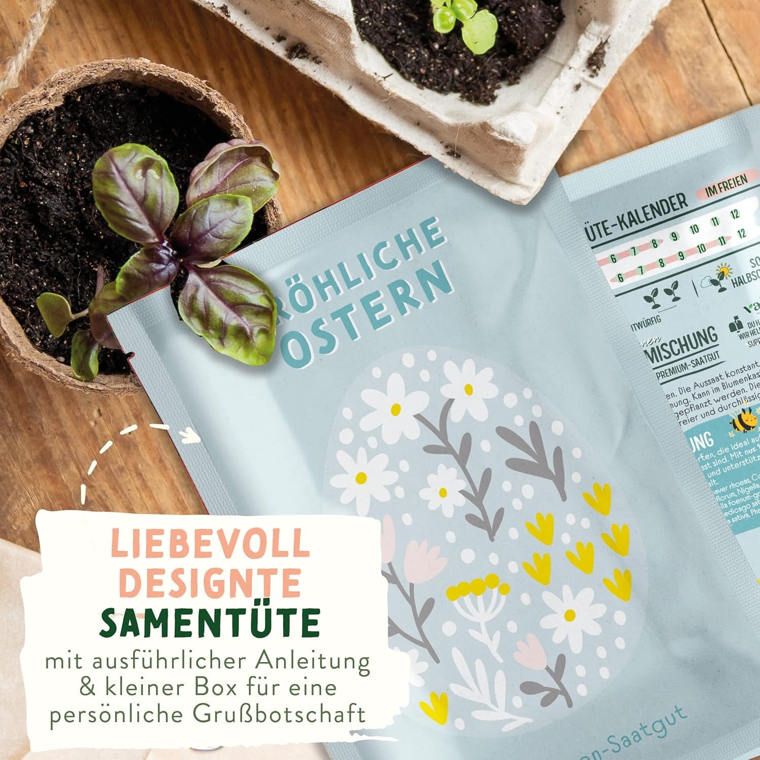 Nasiona łąk dzikich kwiatów | Nasiona kwiatów w prezencie wielkanocnym, nasiona traw wielkanocnych | Nasiona kwiatów wielkanocnych i prezenty wielkanocne dla dzieci | Nasiona dzikich kwiatów | Pakiety nasion na łąkę kwietną