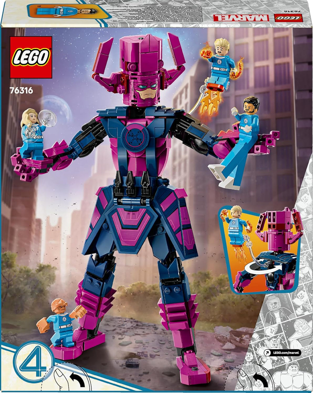 LEGO ǀ Marvel Fantastyczna Czwórka kontra. Galactus Baufigur - Bauset mit Superhelden - Zestaw ze rzeczą, niewidzialną kobietą i ludzką pochodnią - Kreatives Geschenk für Jungen und Mädchen - 76316