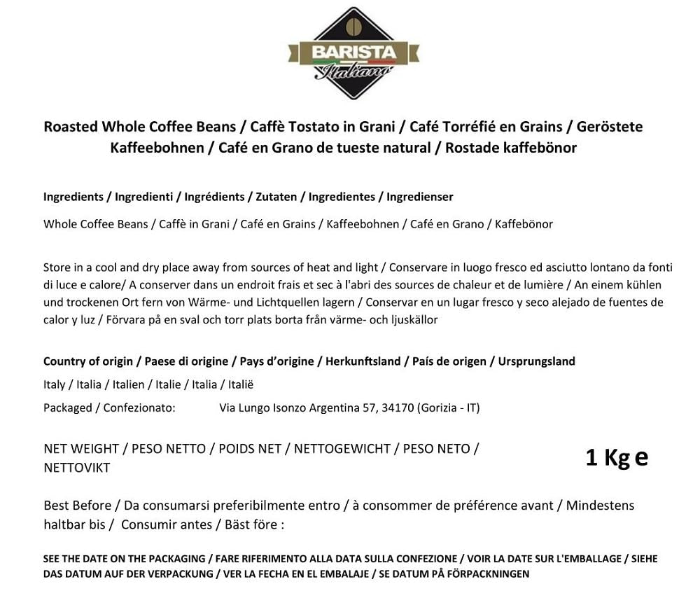 2 x 1KG Kaffeebohnen - Premium Geschmack (INTENSO NAPOLETANO)