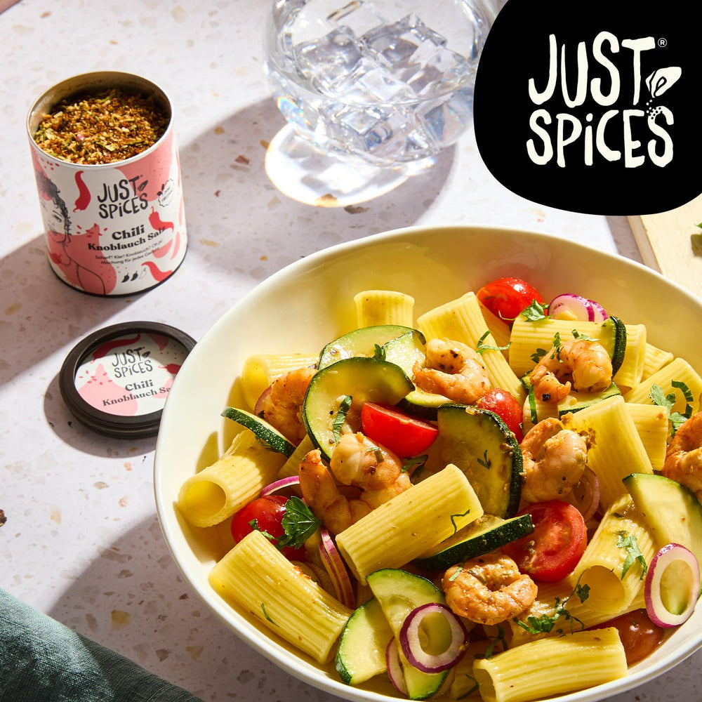 Just Spices Chili Czosnek Sól I Gewürzmix, der zu allen Gerichten schmeckt I Gewürzdose, 55 g