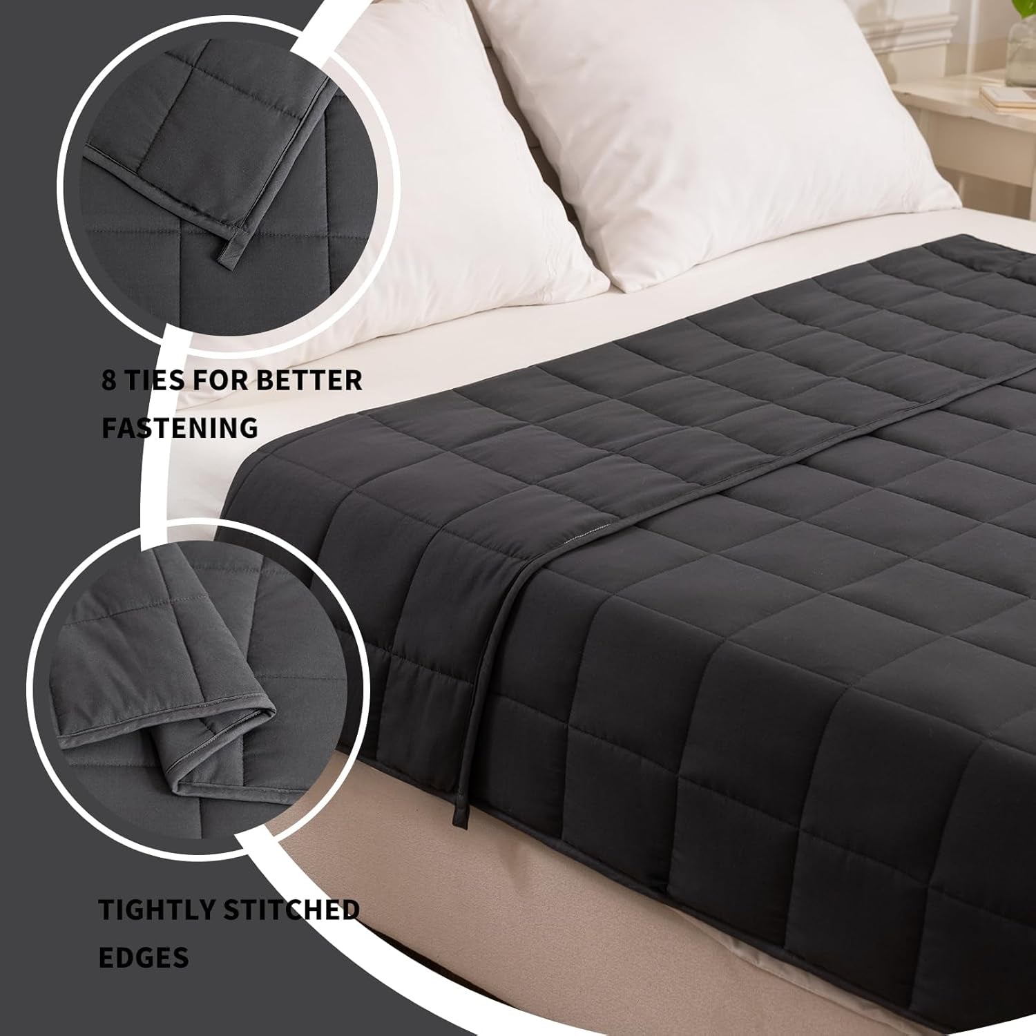 Good Nite Pătură ponderată adulți Grey Pătură de relaxare pentru și pentru relaxare Pătură ponderată Grey 125X150Cm 4Kg Plapumi si pilote Naty Shop