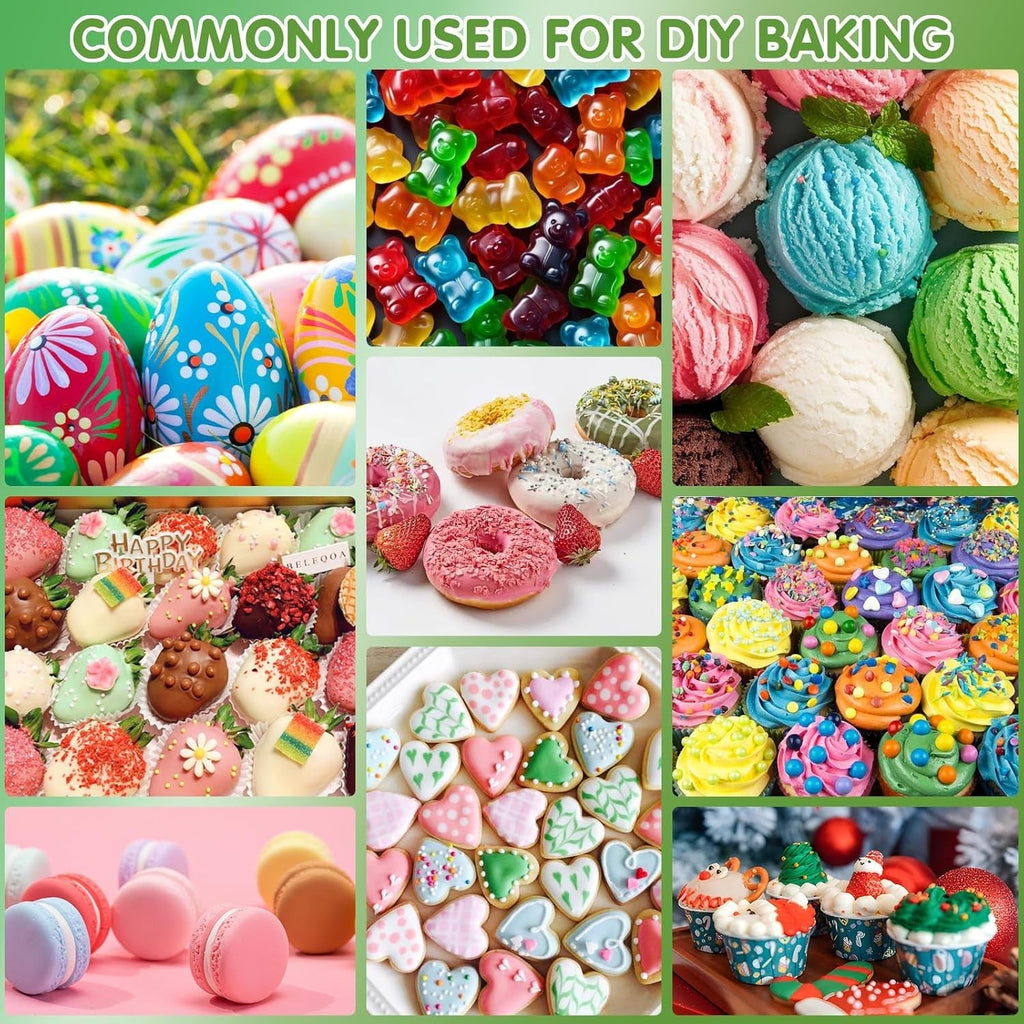 Colorant alimentar liposolubil, 10 culori colorant alimentar pe bază de ulei pentru decorarea tortului de ciocolată, set de coloranți alimentari foarte concentrați pentru fondant, cupcake, copt, colorant alimentar - 6 ml fiecare