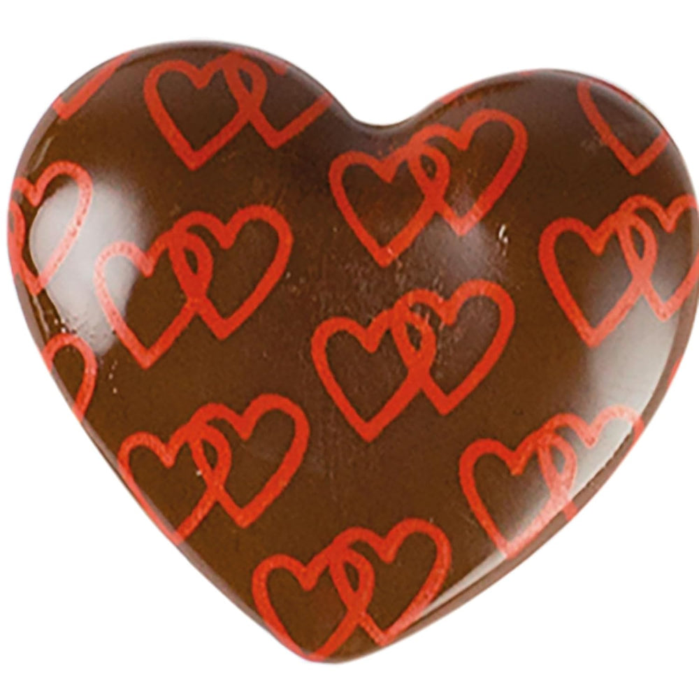 Günthart 135 sztuk Ciemna czekolada Filigranowe serca Kolorowe nadruki Tri-Motion 1 opakowanie (236g)