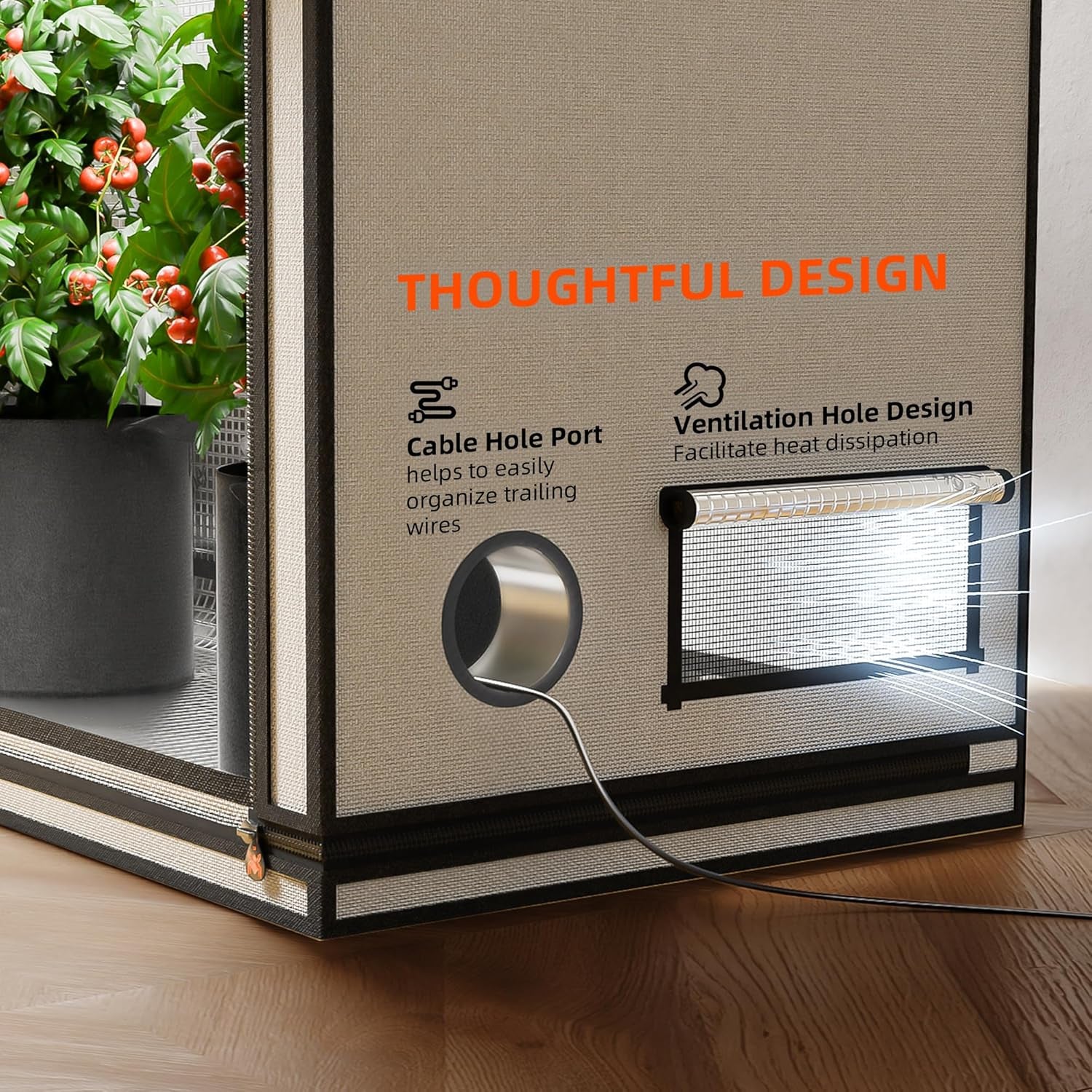 Namiot do uprawy Spider Farmer Pro 70x140x200 cm z drzwiami rolowanymi, oknem obserwacyjnym, zdejmowanym panelem podłogowym, tkaniną Mylar 2000D, do hydroponiki wewnętrznej z SF4000, G4500, SE4500