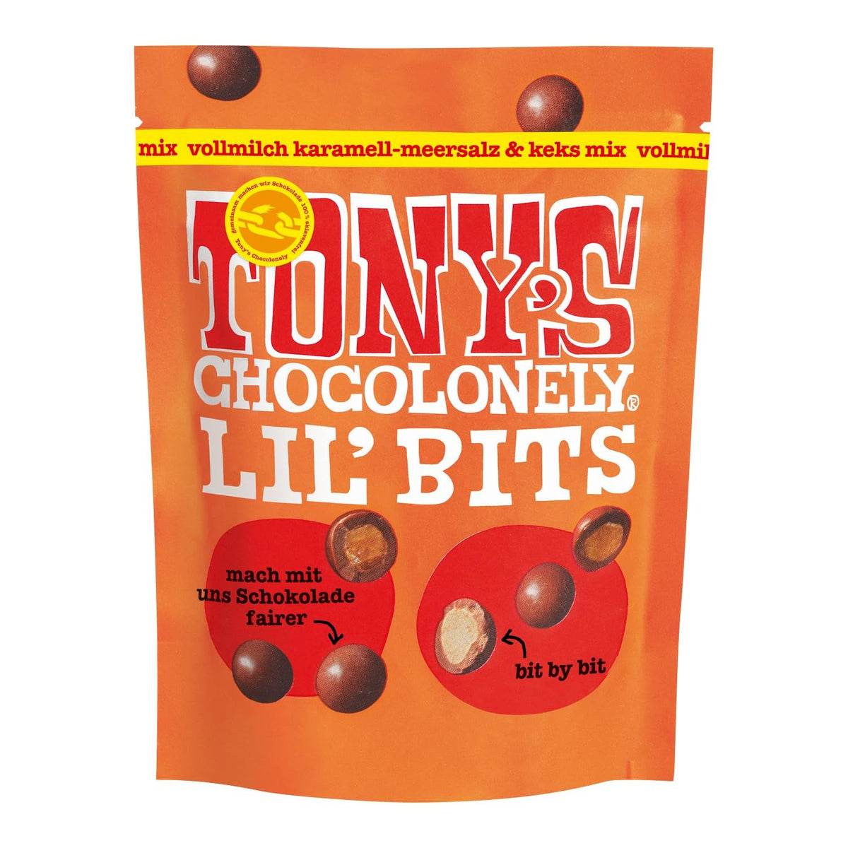 Lil'Bits, mieszanka soli morskiej i ciastek z pełnego mleka, karmelu i ciasteczek, 120 gramów Naty Shop Chocolate Candies