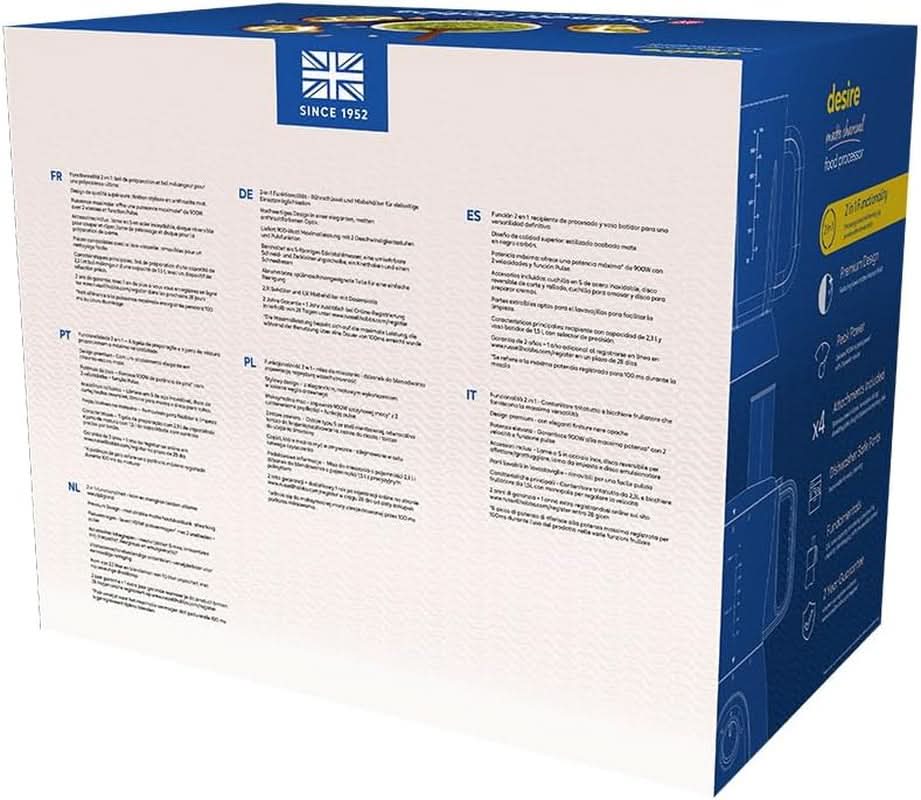 Robot kuchenny Russell Hobbs [Blender/Rozdrabniacz do warzyw/Mikser stołowy/Rozdrabniacz/Blender] Robot kuchenny (ugniatanie, mieszanie i krojenie), Matte Charcoal Kitchen Naty Shop