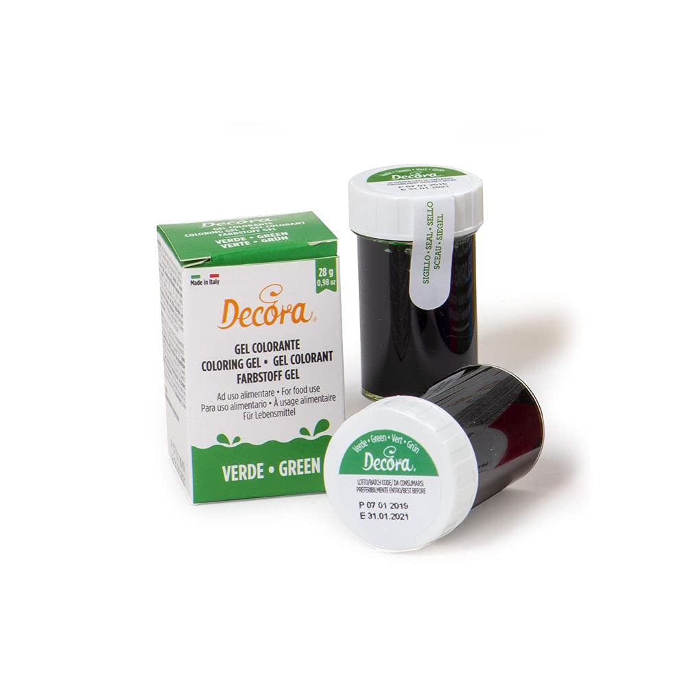 , 9600819 Colorant alimentar în gel, colorant alimentar în gel ideal pentru acoperiri și decorațiuni, creează culori intense și strălucitoare, fabricat în Italia, 28 de grame, culoare verde frunză.