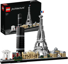 LEGO Architecture Paryż, Wieża Eiffla, Pola Elizejskie i Luwr, kolekcja Skyline, dekoracje do domu i biura, pomysły na prezenty dla kolekcjonerów, mężczyzn i kobiet 21044 Zestawy do budowania Besuche den LEGO-Store Single