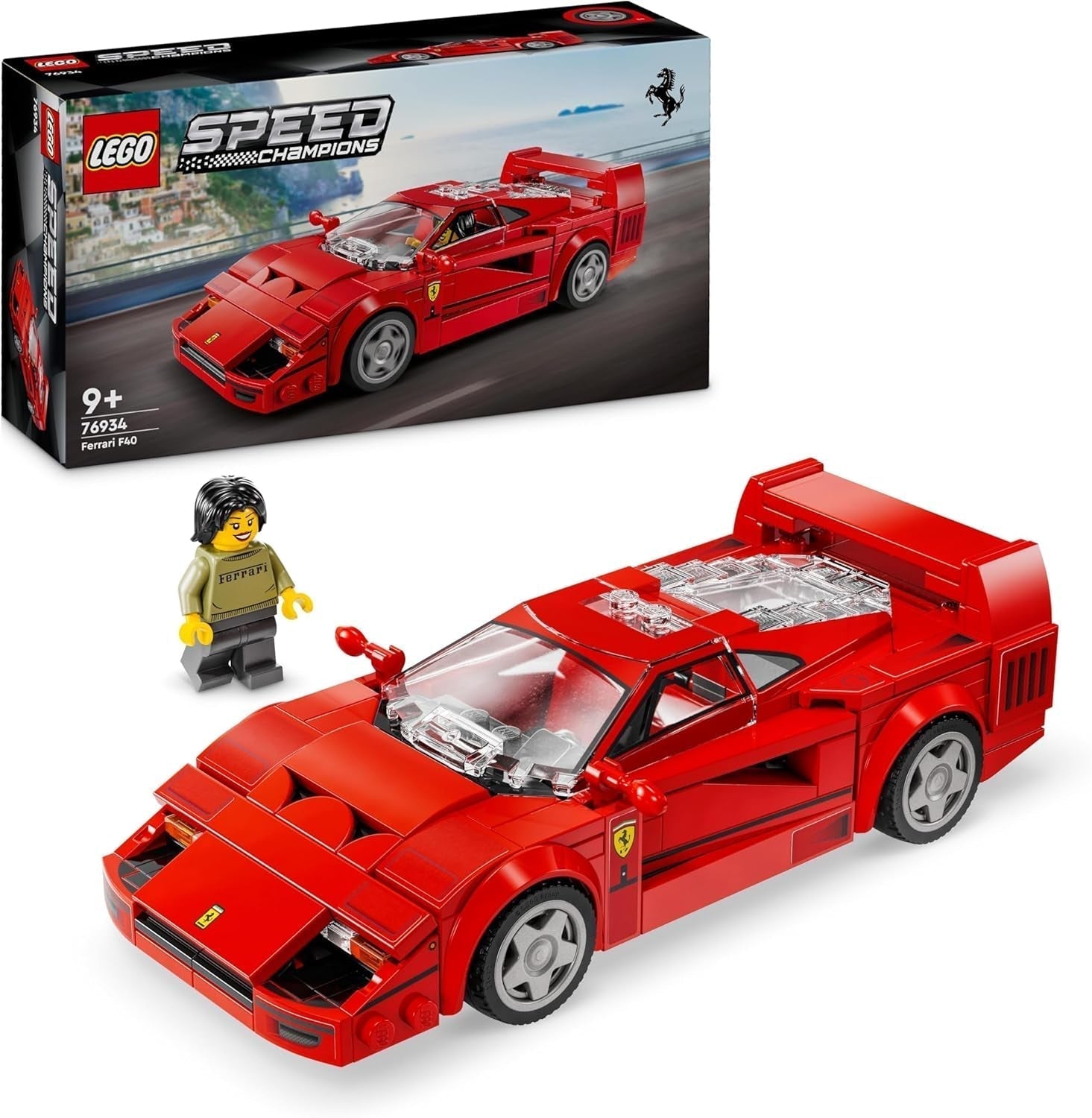 Supersamochód sportowy LEGO Speed Champions Ferrari F40, zestaw z samochodem do zbudowania i kierowcą minifigurką, kolekcjonerski zestaw do budowania dla dzieci, prezent dla chłopców i dziewcząt 76934 Zestawy do budowania Besuche den LEGO-Store Default Title