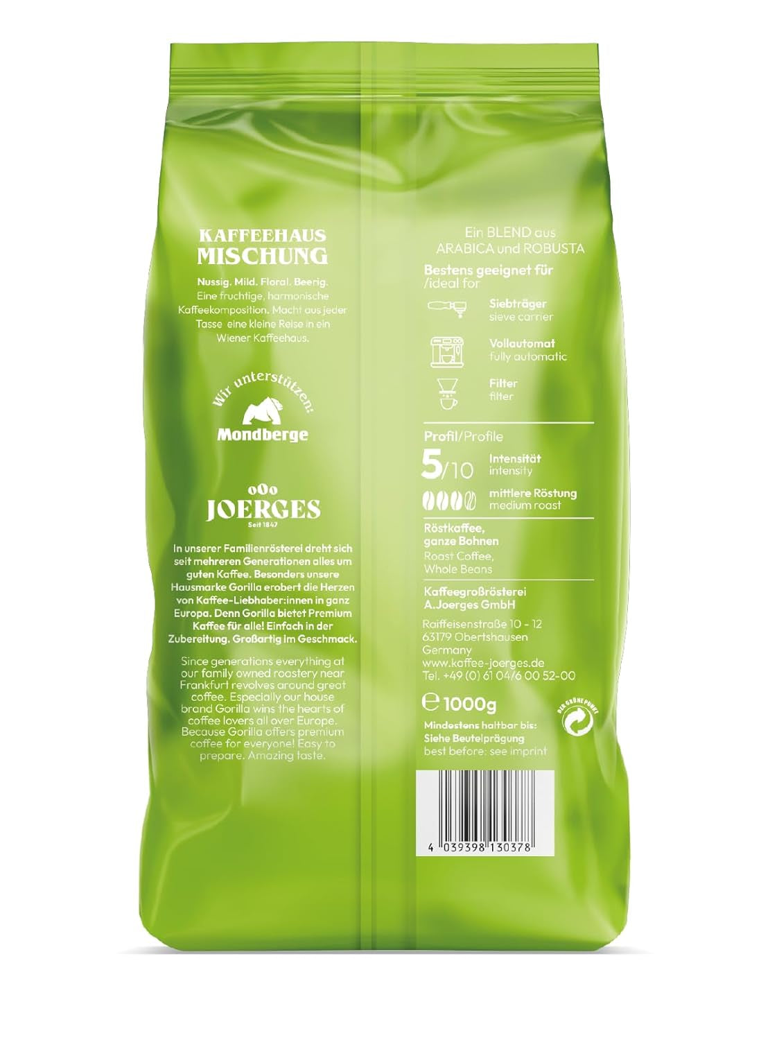 Mieszanka kawowa Joerges, 1 kg (Opakowanie może się różnić) Kawa Naty Shop