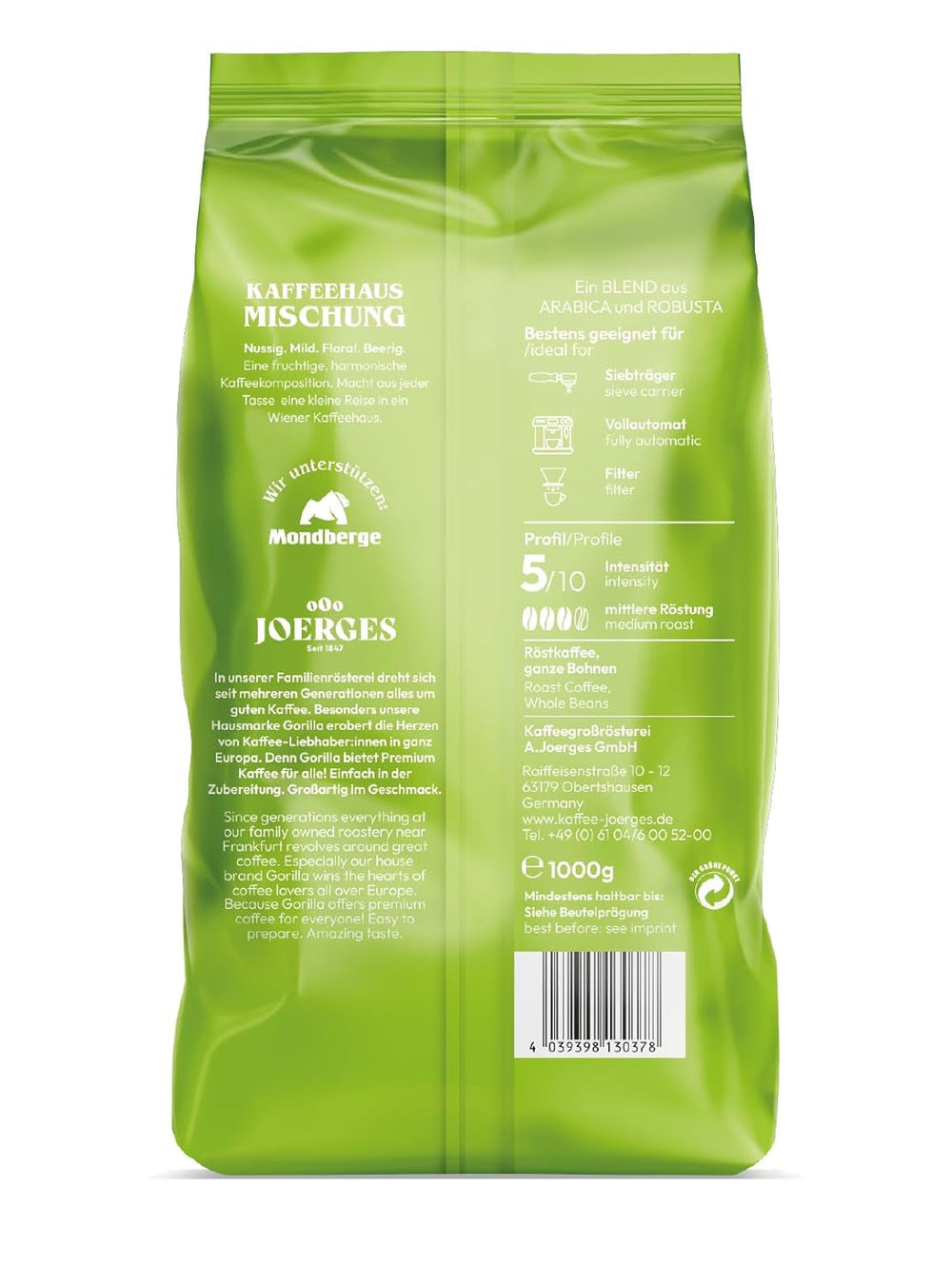 Mieszanka kawowa Joerges, 1 kg (Opakowanie może się różnić) Kawa Naty Shop