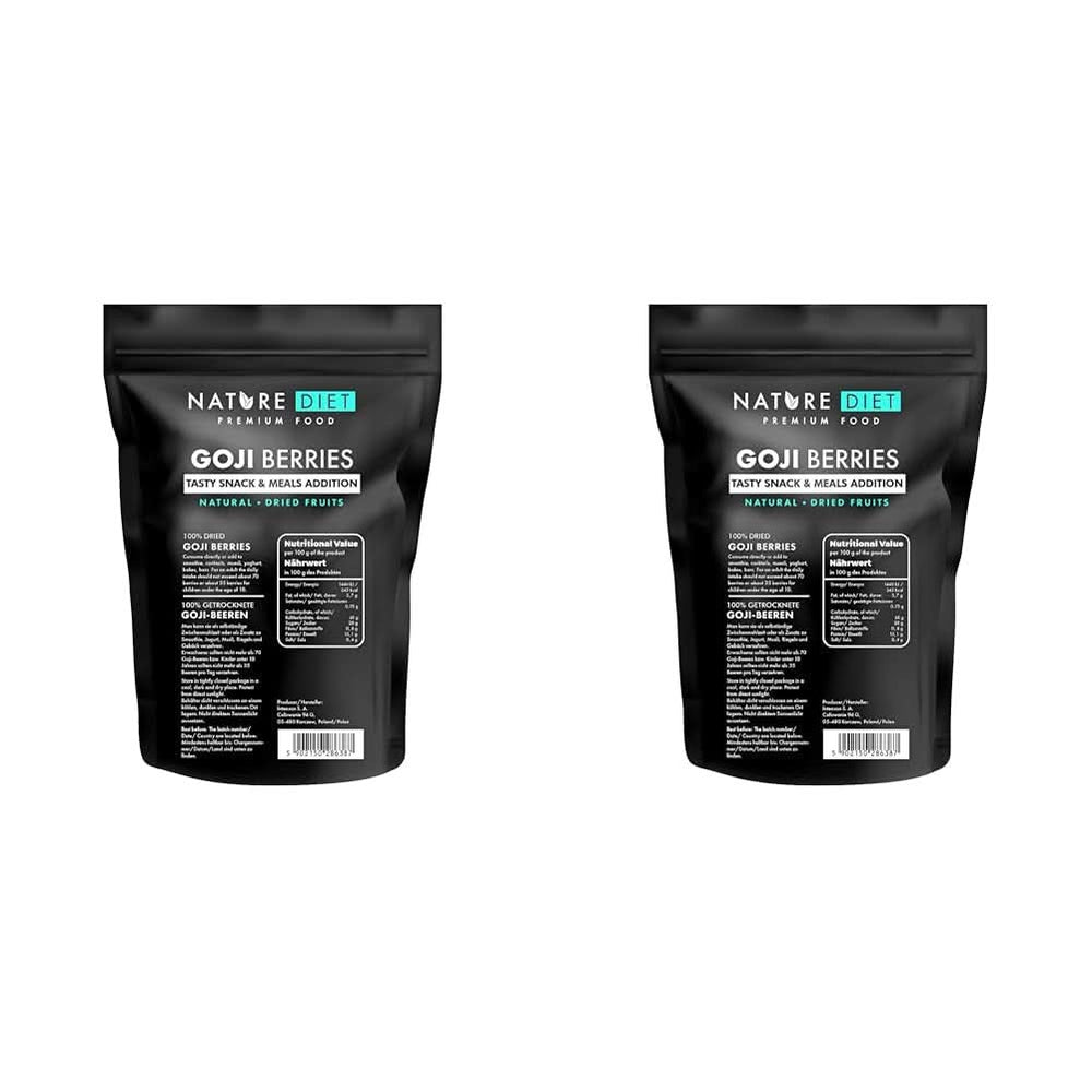 Nature Diet - Goji berries 1000 G | Fructe de pădure uscate Produse deshidratate Naty Shop 2 x 1 Kg
