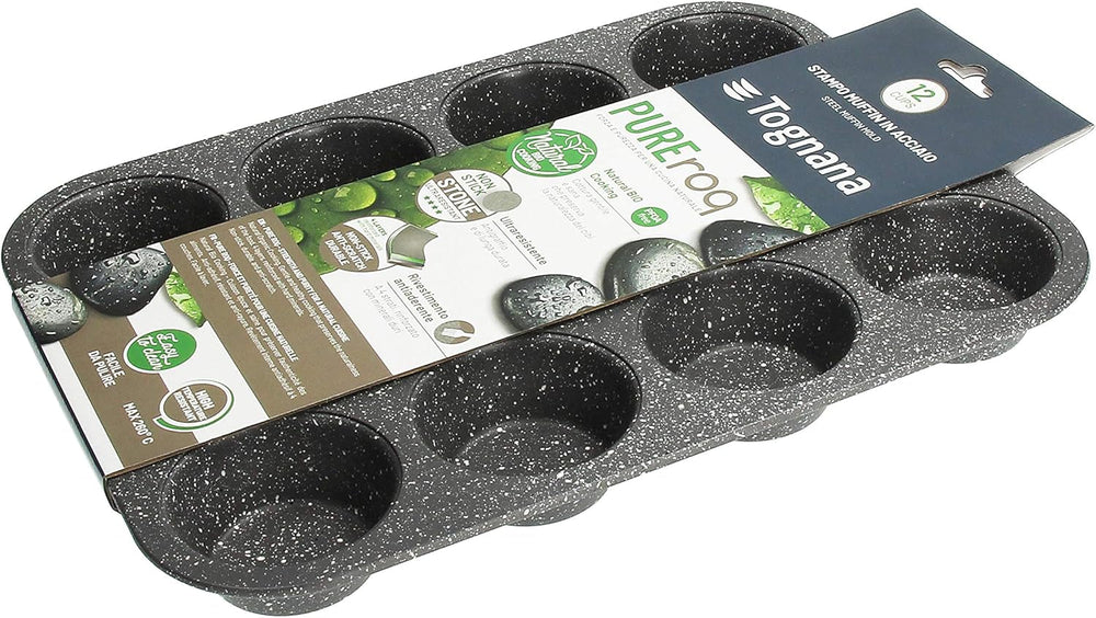 Pure Roq Muffinform Für 12 Muffins, Aluminium, Schwarz Formy i blachy do pieczenia Naty Shop