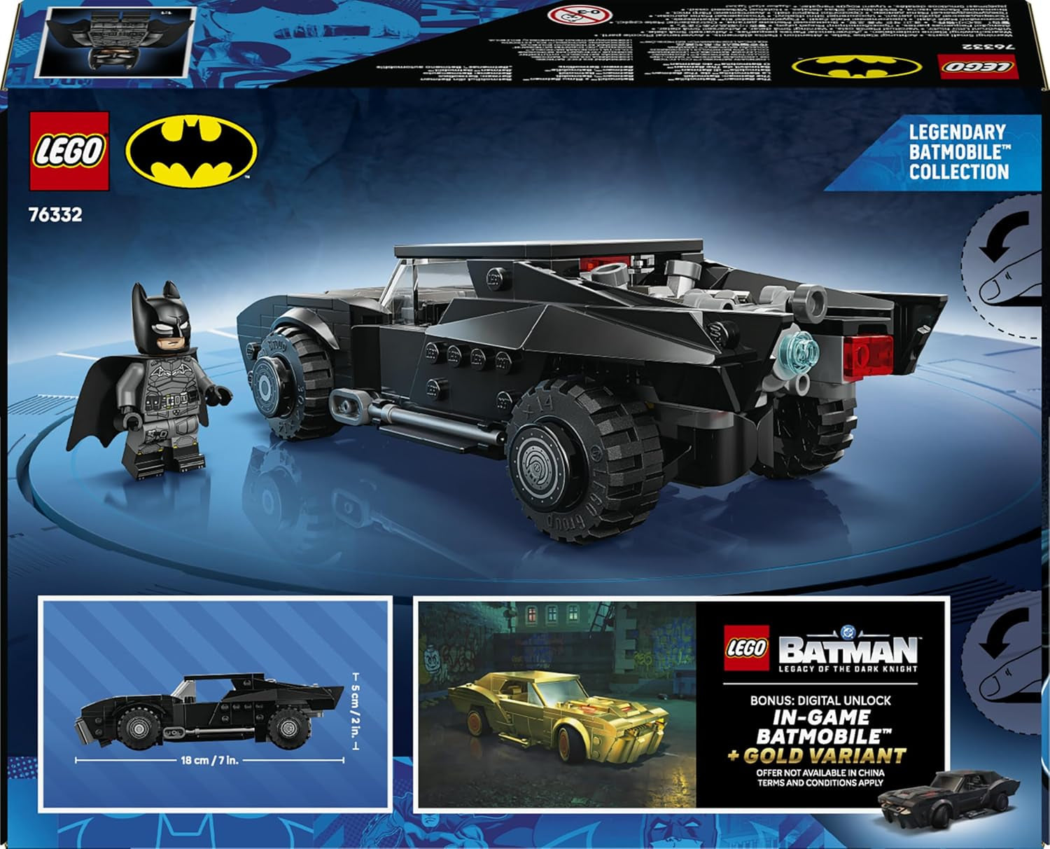 LEGO DC Batman: The Batman Batmobil - Kinder Spielzeug - Spielset mit Modellauto und Superhelden Minifigur für Kinder ab 9 Jahren - Kreatives Geschenk für Jungen, Mädchen und Fans - 76332