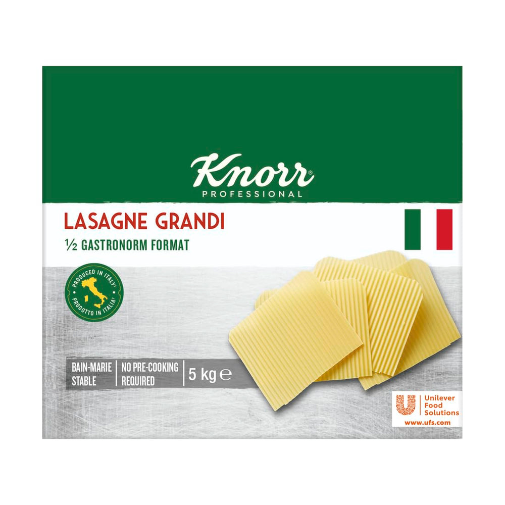 Lasagna Grandi Knorr 1/2 rozmiaru Gastronorm - arkusze ciasta falistego na makaron - duże opakowanie, 5000 g