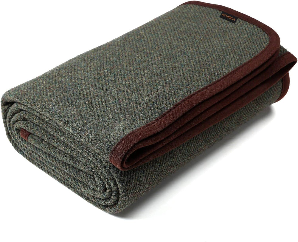 ACUSHLA 200,7X160 cm, 1,7 kg, koc, koc wełniany, ciepły koc podróżny, koc z dzianiny, dekoracyjny, koce na sofę, krzesło, kanapę, łóżko, pokój dzienny, kemping, odpowiednie na każdą porę roku Ww203 Łóżka i narzuty Beuche den ACUSHLA-Store Olive 160 X 200 Cm