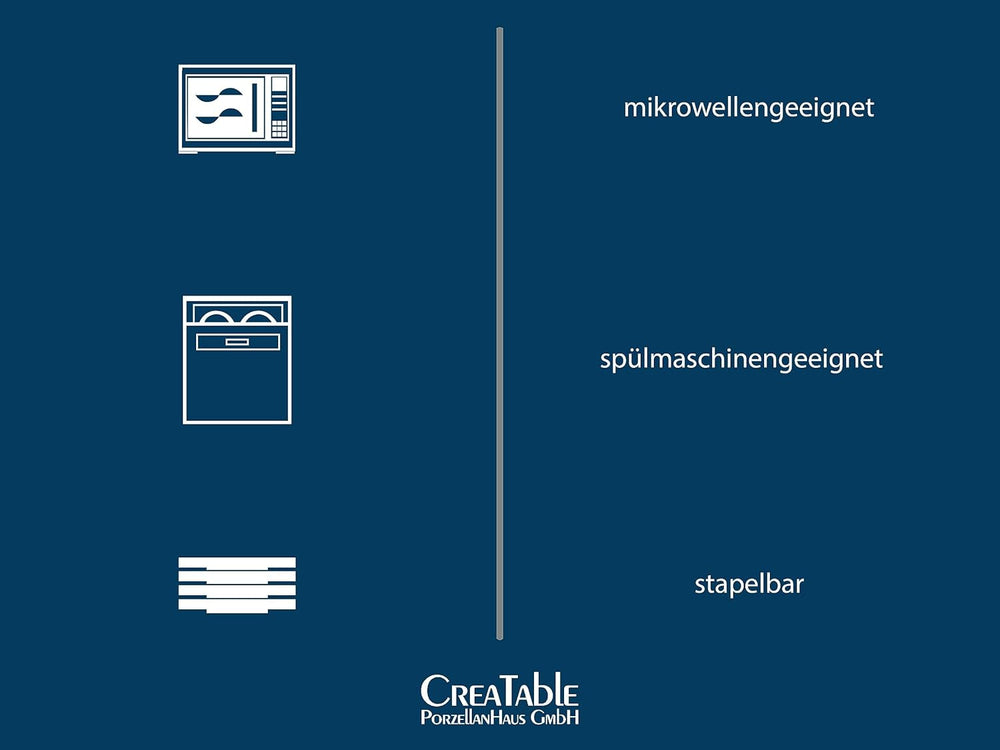 CreaTable, 22582, seria SAMBA, set de veselă cu 16 piese pentru 4 persoane, serviciu combinat din porțelan, potrivit pentru mașina de spălat vase și cuptorul cu microunde, producție de calitate