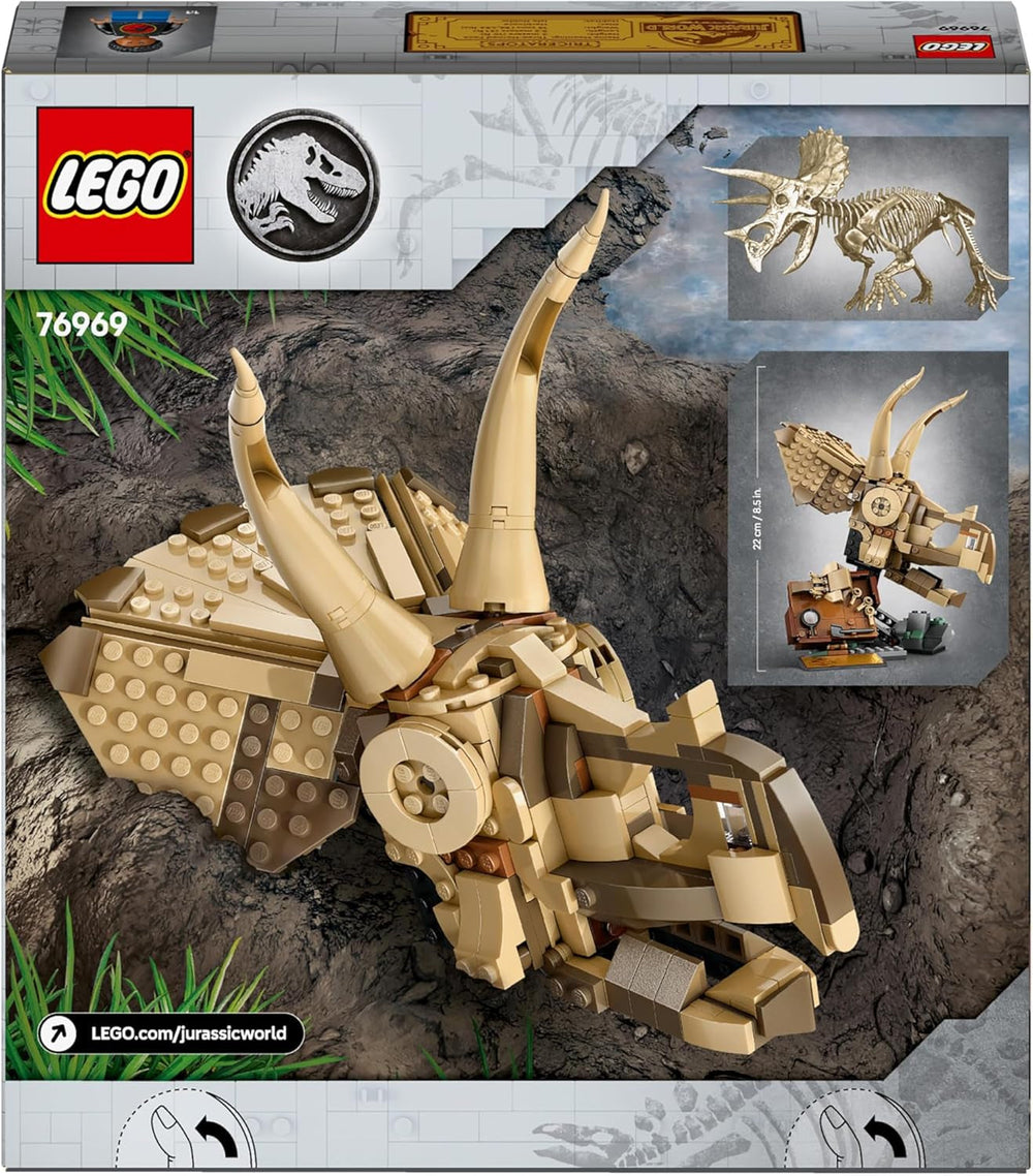 LEGO Jurassic World Skamieniałości dinozaurów: model czaszki Triceratopsa, zabawka dinozaura dla chłopców i dziewcząt od 9 lat, prezent dla dzieci i fanów Jurassic World 76969 Zestawy do budowania Besuche den LEGO-Store