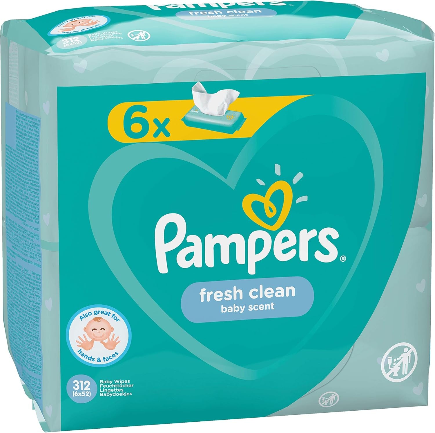 Pampers 81688049 Chusteczki Fresh Clean dla niemowląt, białe