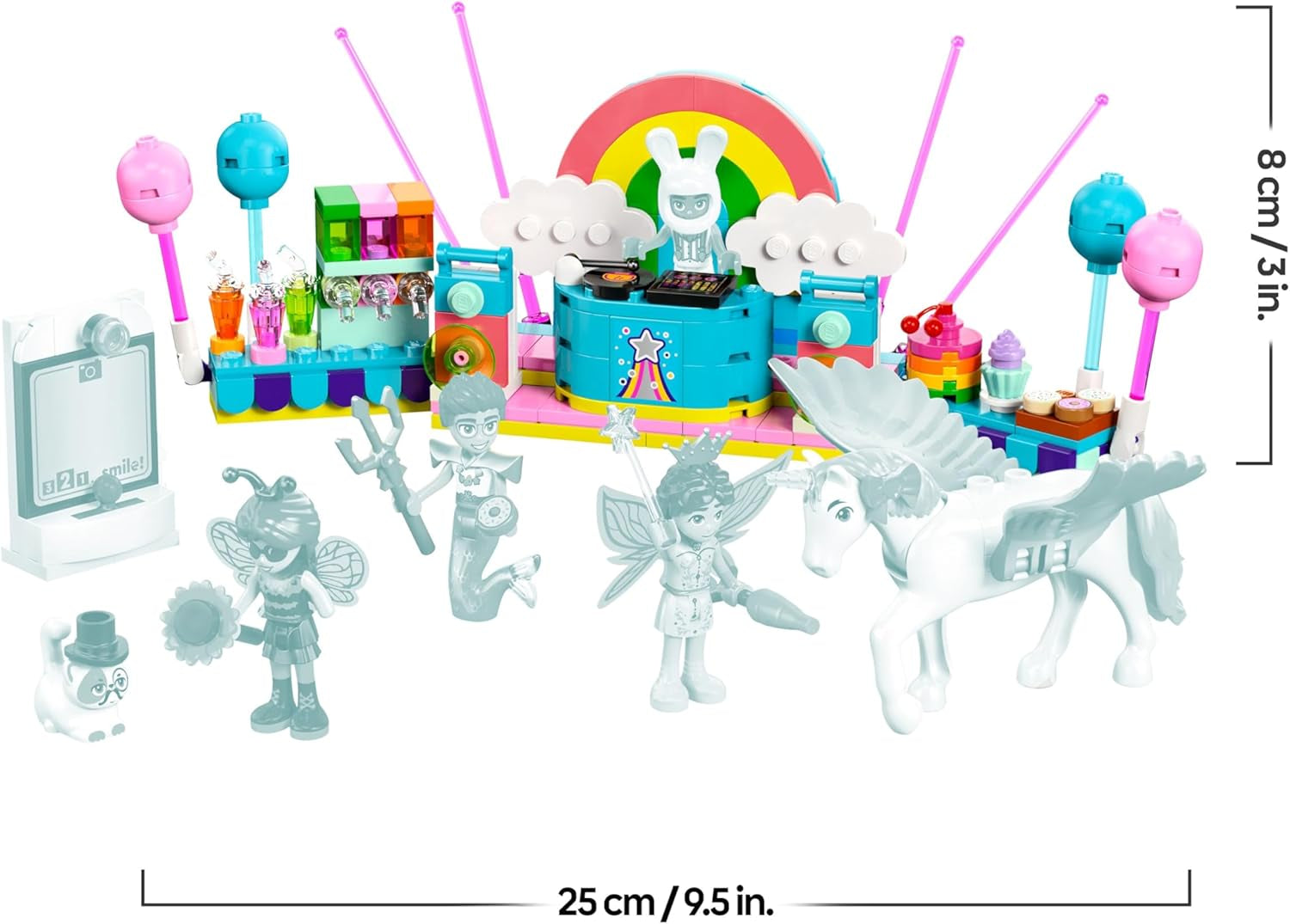 LEGO Friends Kostümparty mit Einhorn und Fee - Spielzeug für Mädchen ab 6 Jahren - Bühne, DJ-Pult, 4 Minipuppen, der Katze Churro und Einer Pferdefigur sowie lustigem Zubehör - Pomysł na prezent - 42661