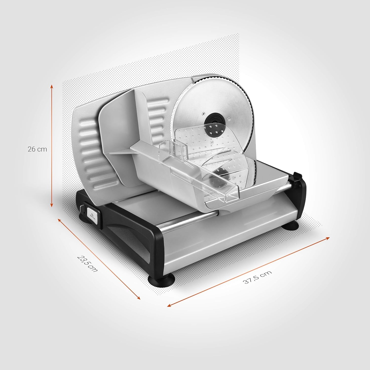 Chodź! Krajalnica elektryczna uniwersalna, stal nierdzewna, ostrze ze stali nierdzewnej 19 cm, kontrola grubości cięcia do 15 mm, 150 W Niszczarki i Krajalnice Naty Shop