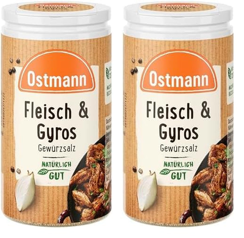 Ostmann Gewürze - Fleisch & Gyros Gewürzsalz | Pikantes Gewürz mit mediterraner Uwaga dla gegrilltes und gebratenes Fleisch | Mit praktischem Streuaufsatz | 50 g na sitku