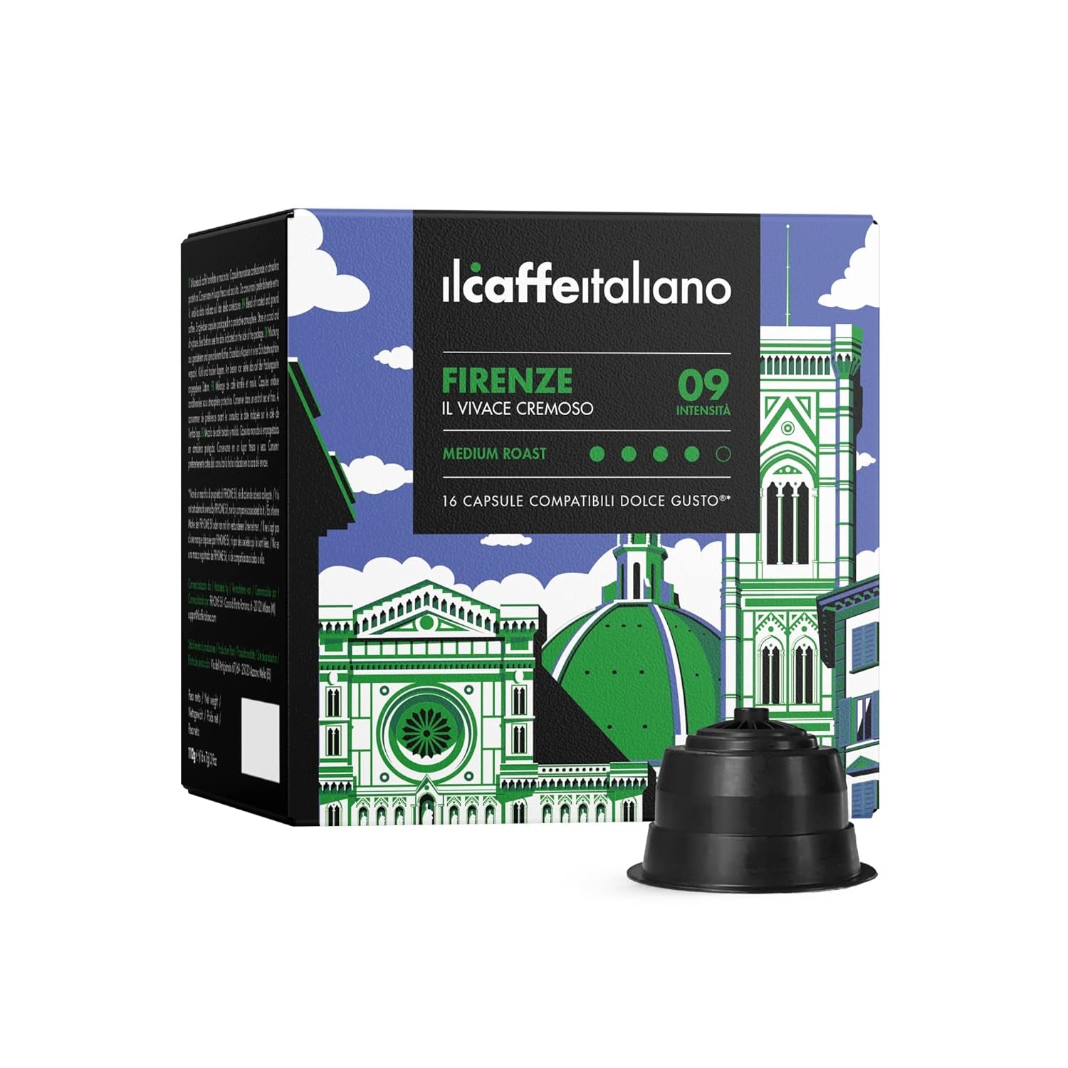 Nescafè Dolce Gusto, 96 Kaffeekapseln mit dem Nescafè-Dolce-Gusto-System kombpatible - Il Caffè Italiano - Mischung Firenze, Intensität 9