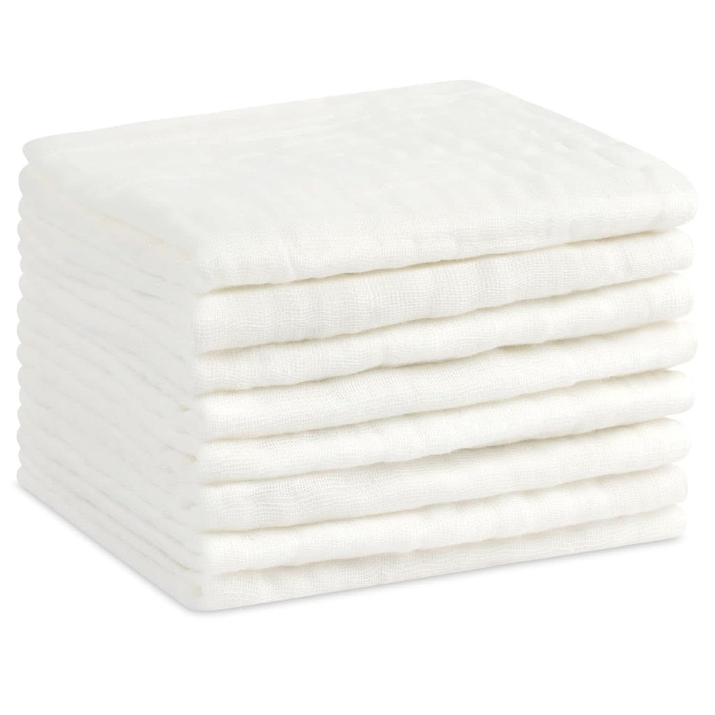 Prosoape de muselină pentru bebeluși, pachet de 8 prosoape din bumbac organic, absorbante, 25 x 25 cm Mama si Copilul Naty Shop